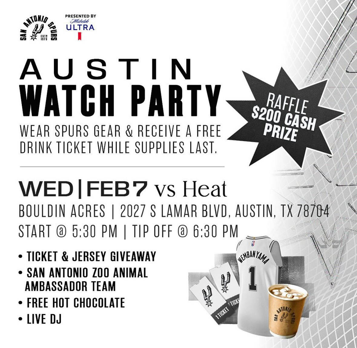 Spurs Watch Party Bouldin Acres